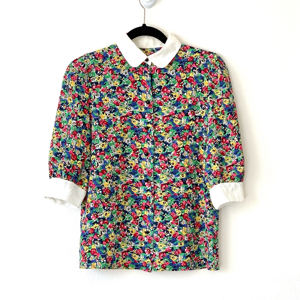 Vintage Mod Floral Blouse